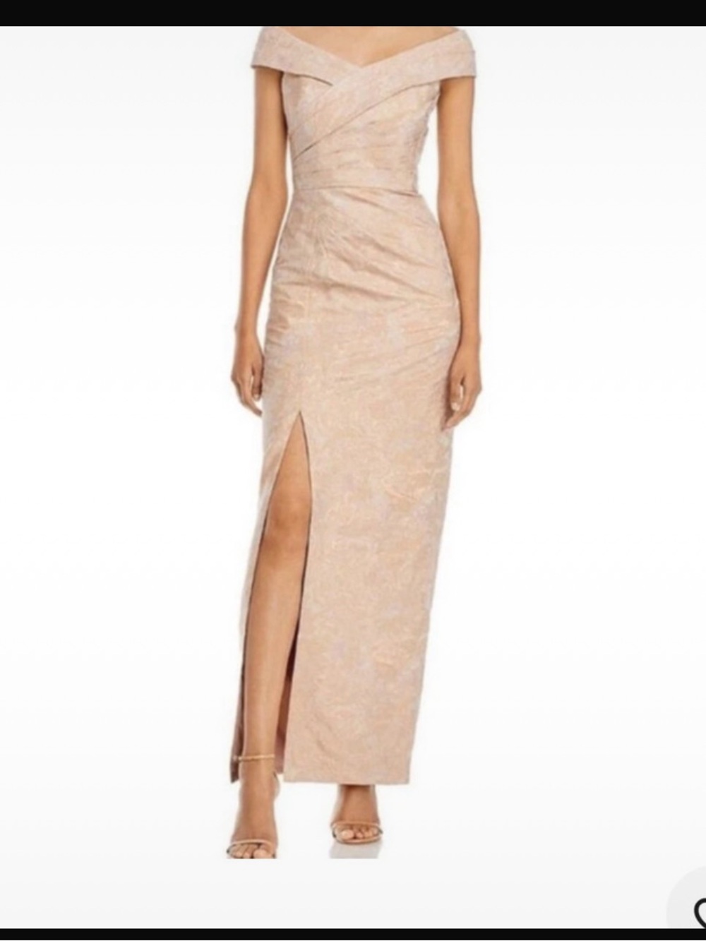Aidan Mattox One-Shoulder Blush Evening Gown with Side Slit